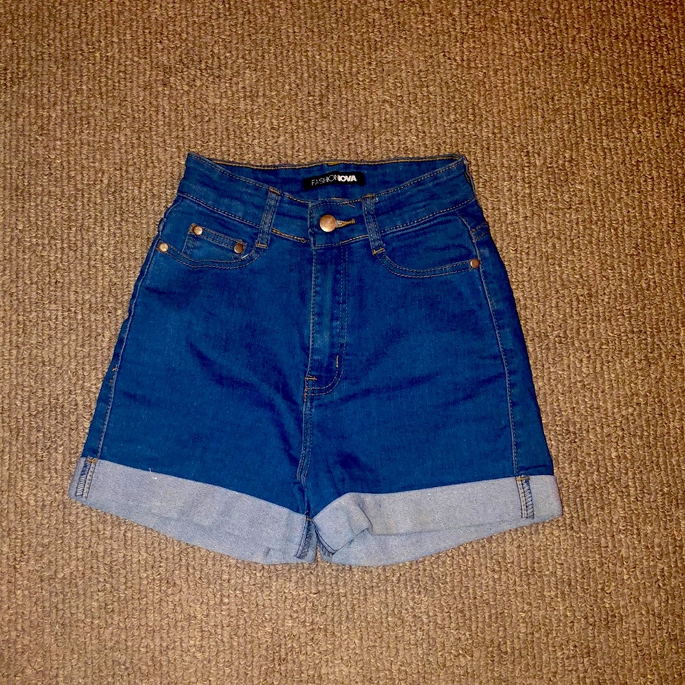 High waist denim shorts